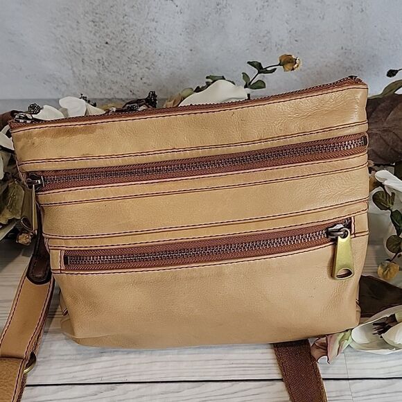 Fossil Explorer crossbody vintage in tan leather - Picture 5 of 13